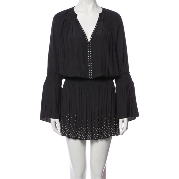 Ramy Brook Black Embellished Izzie Mini Dress - Picture 2 of 5